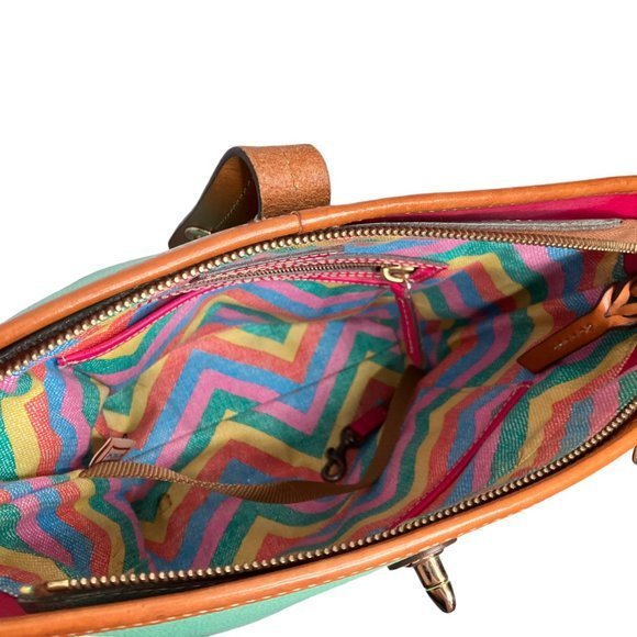 Dooney & Bourke Spearmint Pebble Leather Turn Locket Pocket Bucket Bag Purse - Picture 6 of 13